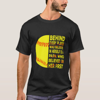 Achter elke speler staat papa Gelukkige Vaderdag Z T-shirt