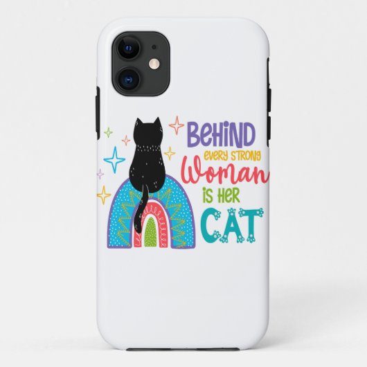 Achter elke sterke vrouw zit haar kat Case-Mate iPhone case (Achterkant)