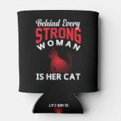 Achter elke sterke vrouw zit haar kat Koelbox Blikjeskoeler (Achterkant)