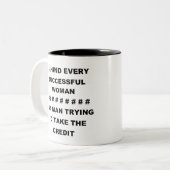 ACHTER ELKE SUCCESVOLLE VROUW TWEEKLEURIGE KOFFIEMOK (Voorkant links)