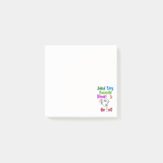 Achter elke succesvolle vrouw zit zichzelf post-it® notes (Voorkant)