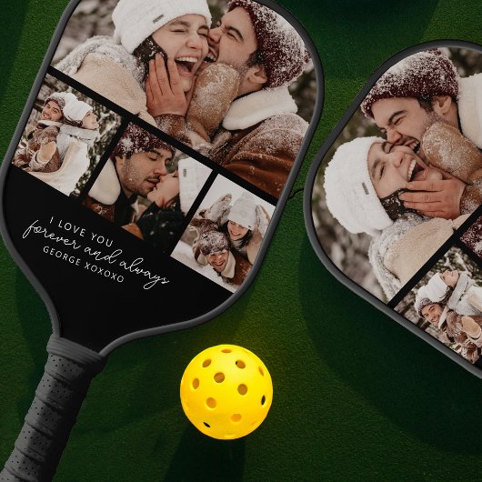 Achter foto strip collage pickleball paddle