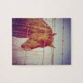 Achter het Abstracte paard van de Omheining Legpuzzel (Horizontaal)