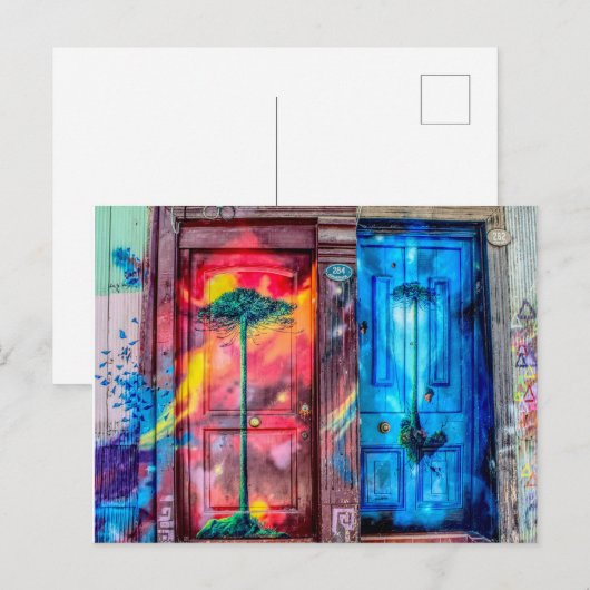 Achter het Briefkaart van Magic Doors (Valparaiso, (Voorkant / Achterkant)