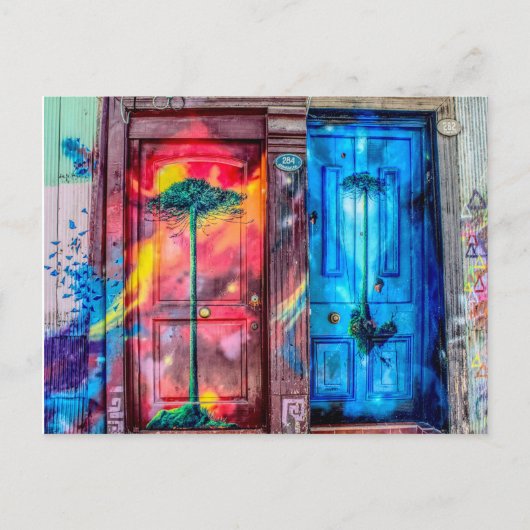 Achter het Briefkaart van Magic Doors (Valparaiso, (Voorkant)