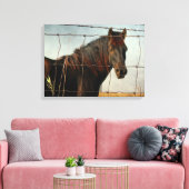 Achter het hek canvas afdruk (Insitu (Woonkamer))