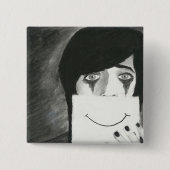 Achter het Masker Vierkante Button 5,1 Cm (Voorkant)