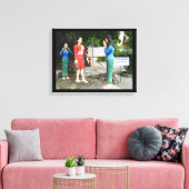 Achter je rug kijken canvas afdruk (Insitu (Woonkamer))