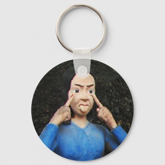 Achter je rug kijken sleutelhanger (Voorkant)