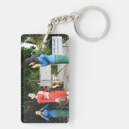 Achter je rug kijken sleutelhanger (achterkant)