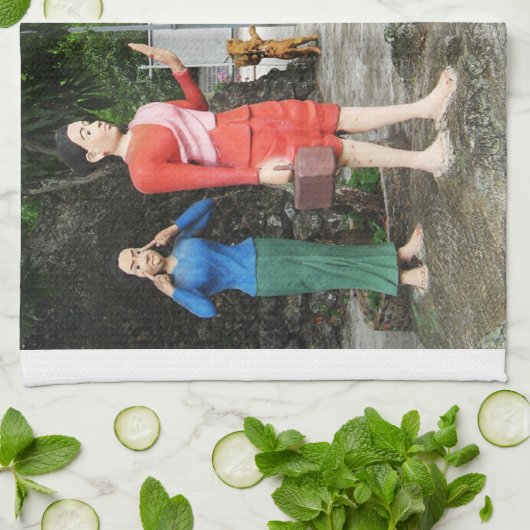 Achter je rug kijken theedoek (Gevouwen)