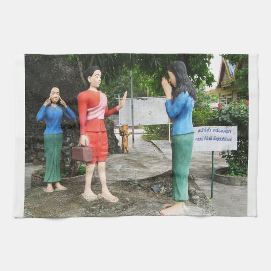 Achter je rug kijken theedoek (Horizontaal)