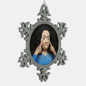 Achter je rug kijken tin sneeuwvlok ornament (Links)