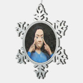 Achter je rug kijken tin sneeuwvlok ornament (Rechts)