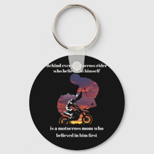 Achter Motocross Rider die zelf gelooft Sleutelhanger
