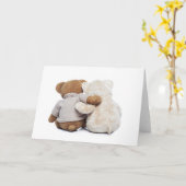 Achter uitzicht van twee Teddyberen die elkaar Kaart (Gele Bloem)