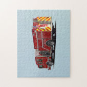 Achter van Brandmotor met Amerikaanse Vlag Legpuzzel (Verticaal)