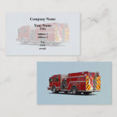 Achter van Brandmotor met Amerikaanse Vlag Visitekaartje (Voorkant / Achterkant)