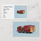 Achter van Brandmotor met Amerikaanse Vlag Visitekaartje (Voorkant / Achterkant)