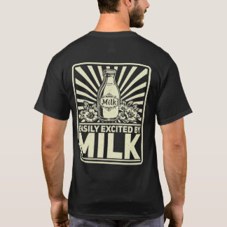 Achteraan bedrukt gemakkelijk opgewonden door melk t-shirt