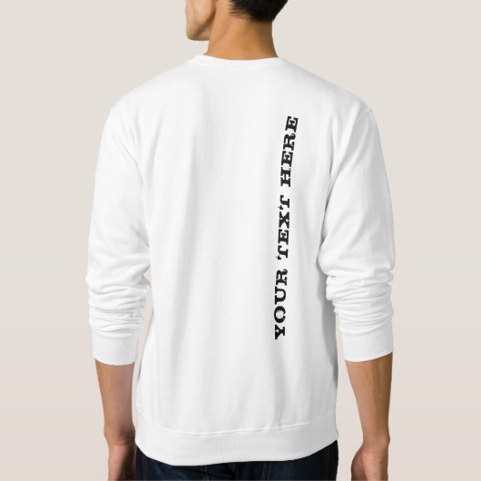 Achteraan ontwerp uw tekst sjabloon heren wit basi trui (Achterkant)