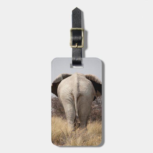 Achteraanzicht van olifant bagagelabel (Voorkant verticaal)