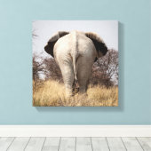 Achteraanzicht van olifant canvas afdruk (Insitu (Houten vloer))