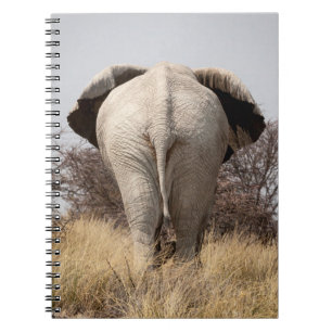 Achteraanzicht van olifant notitieboek