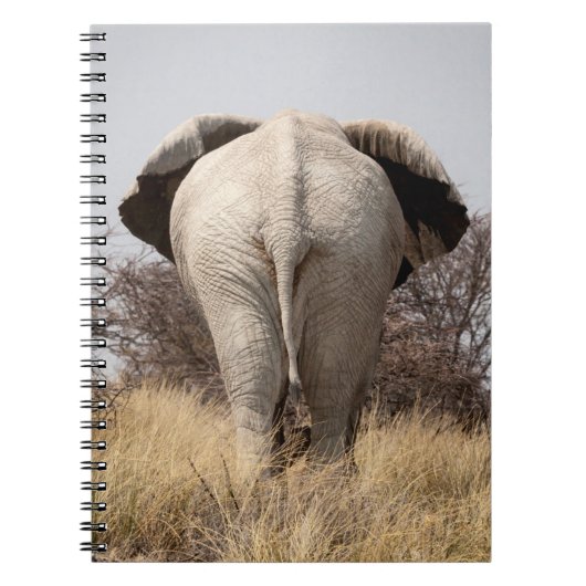 Achteraanzicht van olifant notitieboek (Voorkant)