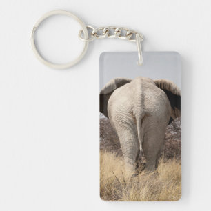 Achteraanzicht van olifant sleutelhanger