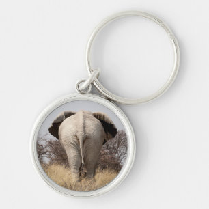 Achteraanzicht van olifant sleutelhanger