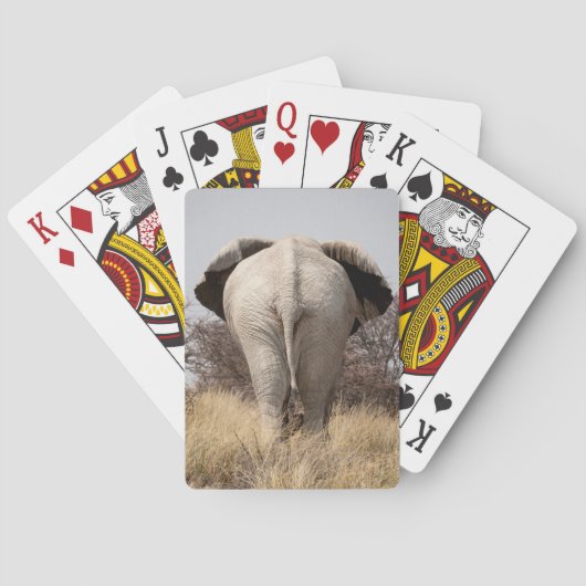Achteraanzicht van olifant speelkaarten (Achterkant)