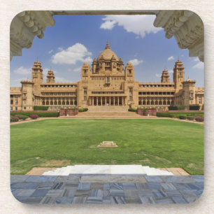 Achteraanzicht van Umaid Bhawan Palace hotel, Jodj Drankjes Onderzetter