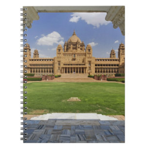 Achteraanzicht van Umaid Bhawan Palace hotel, Jodj Notitieboek