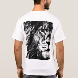 Achteraf afdrukken Moderne Pop Art Lion Face Sjabl T-shirt