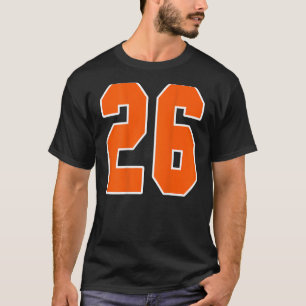 Achteraf afdrukken Oranje sportblok nummer 26 voor T-shirt