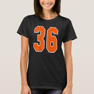 Achteraf afdrukken Oranje sportblok nummer 36 voor T-shirt