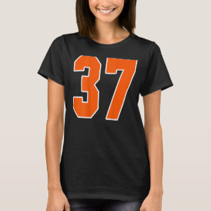 Achteraf afdrukken Oranje sportblok nummer 37 voor T-shirt