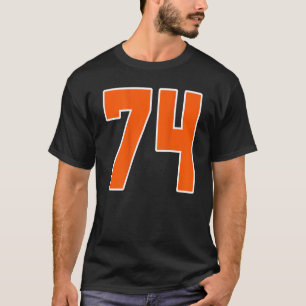 Achteraf afdrukken Oranje sportblok nummer 74 voor T-shirt