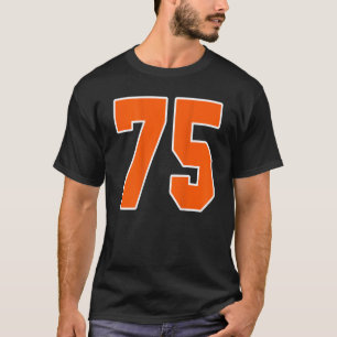 Achteraf afdrukken Oranje sportblok nummer 75 voor T-shirt
