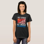 Achteraf half-Chinees volledig zwart-wit T-shirt (Voorkant volledig)