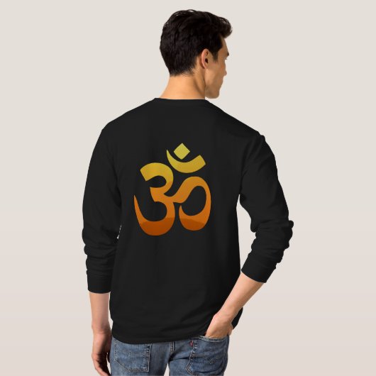 Achteraf om Mantra Symbol Yoga Mannen hoes T-shirt (Achterkant volledig)