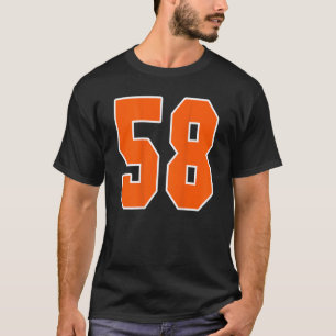 Achteraf Oranje sportblok nummer 58 voor sport T-shirt