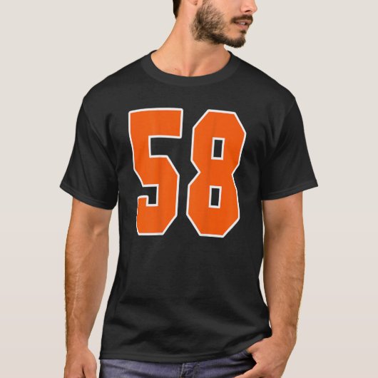Achteraf Oranje sportblok nummer 58 voor sport T-shirt (Voorkant)