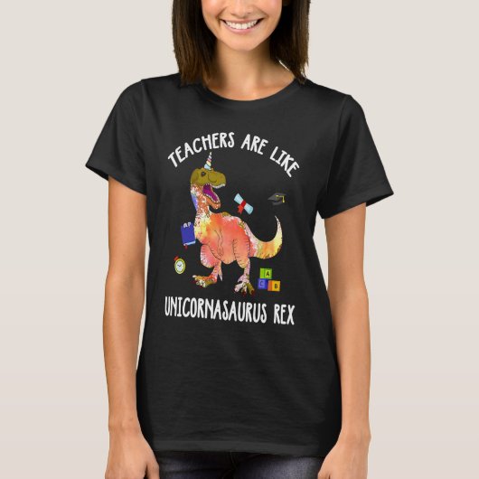 Achterafdruk De leraar is als unicornsaurus rex T-shirt (Voorkant)