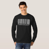 Achterafdruk onbetaalbaar streepjescode t-shirt (Voorkant volledig)