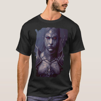 Achterafdruk Vrouw vampier-nacht in schaduw T-shirt