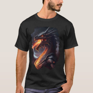 Achterafdruk Vuur ademende onoverwinnelijke draak T-shirt