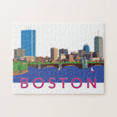 Achterbaai Boston Skyline Illustratie Legpuzzel (Horizontaal)