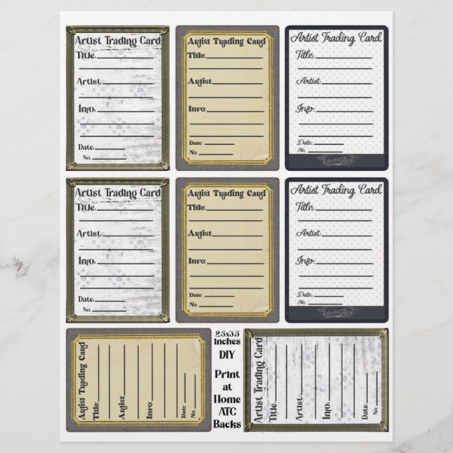 Achterblad van Kaart voor artistieke handel (Voorkant)